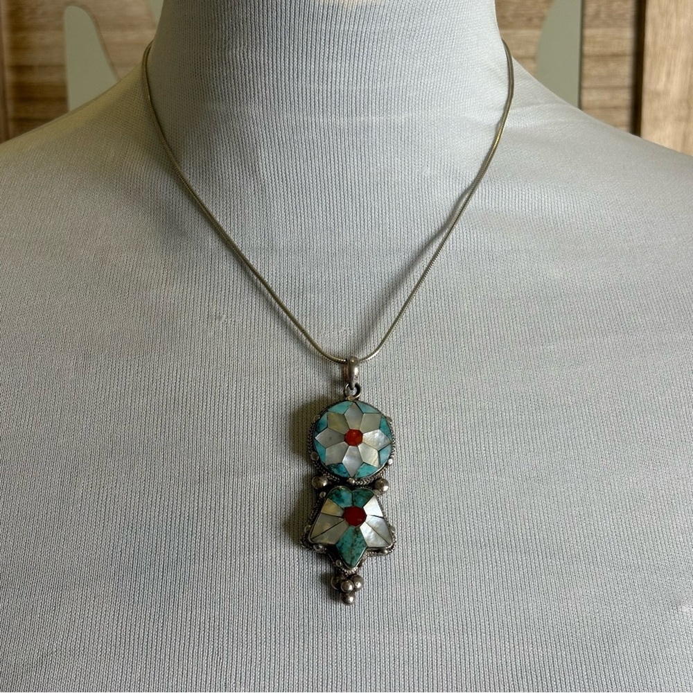 Sterling Silver Native Necklace - image 4